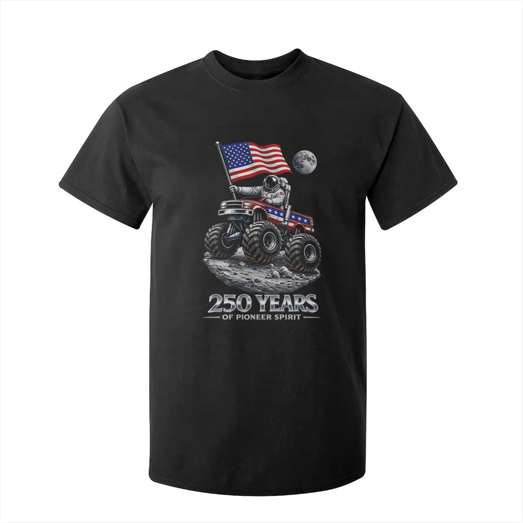 Astronaut 250 Years Of Pioneer Spirit T Shirt For Kid USA 250th Anniversary TS12 Black Print Your Wear