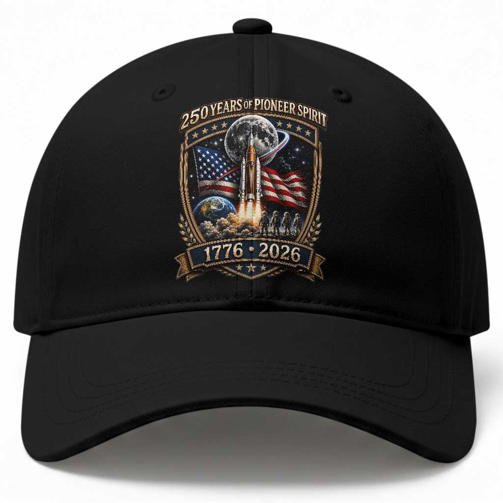 Astronaut 250 Years Of Pioneer Spirit Baseball Cap Patriotic Astronaut Graphic Gift TS12 Print Your Wear