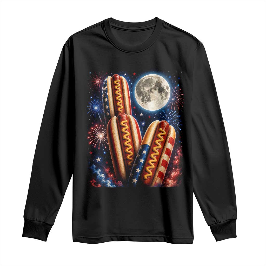 4th Of July Hotdog Fireworks Long Sleeve Shirt American Food Lovers TS12 Black Print Your Wear