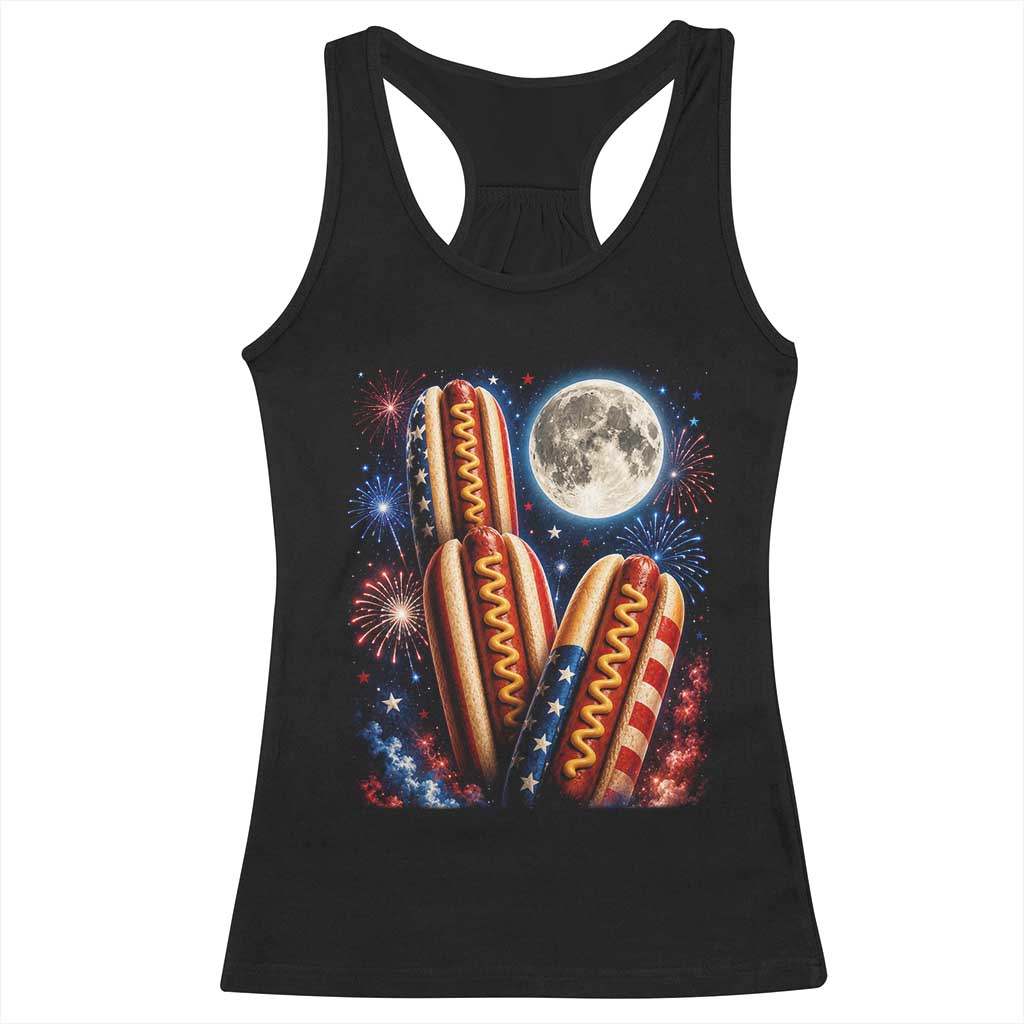 4th Of July Hotdog Fireworks Racerback Tank Top American Food Lovers TS12 Black Print Your Wear