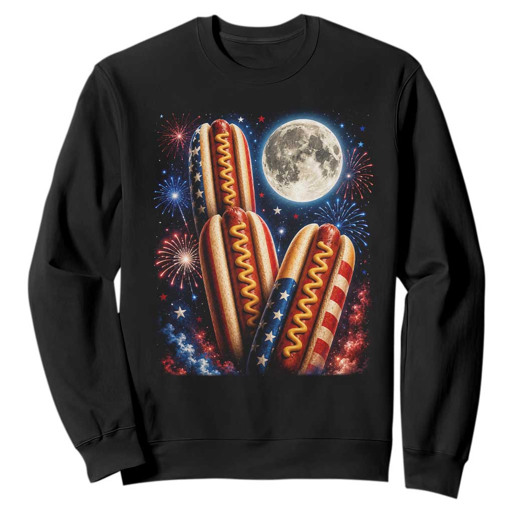 4th Of July Hotdog Fireworks Sweatshirt American Food Lovers TS12 Black Print Your Wear