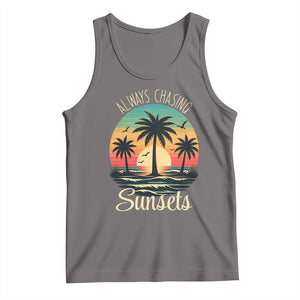 Vintage Always Chasing Sunsets Tank Top Hawaiian Tropical Beach Graphic TS12 Deep Heather Print Your Wear