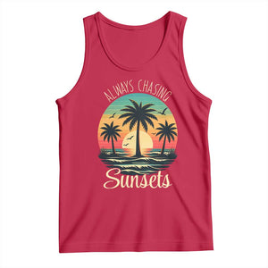 Vintage Always Chasing Sunsets Tank Top Hawaiian Tropical Beach Graphic TS12 Red Print Your Wear