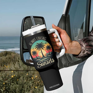 Vintage Always Chasing Sunsets Tumbler With Handle Hawaiian Tropical Beach Graphic TS12 Print Your Wear