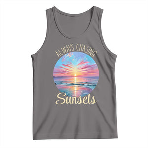 Always Chasing Sunsets Tank Top Summer Vacation Travel Gift TS12 Deep Heather Print Your Wear