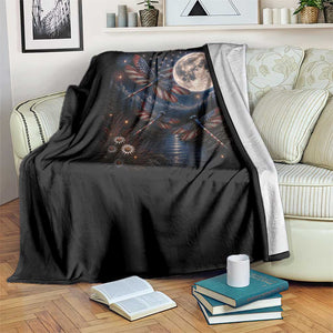 American Flag Dragonfly Patriotic 4th Of July Throw Blanket TS12 Print Your Wear