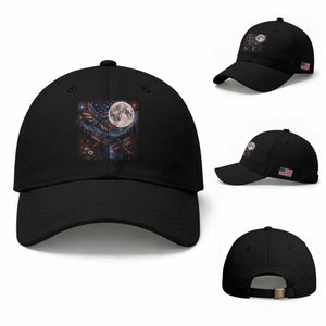 American Flag Dragonfly Patriotic 4th Of July Baseball Cap TS12 Baseball Cap Universal Fit Black Print Your Wear