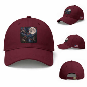 American Flag Dragonfly Patriotic 4th Of July Baseball Cap TS12 Baseball Cap Universal Fit Maroon Print Your Wear