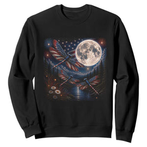 American Flag Dragonfly Patriotic 4th Of July Sweatshirt TS12 Black Print Your Wear