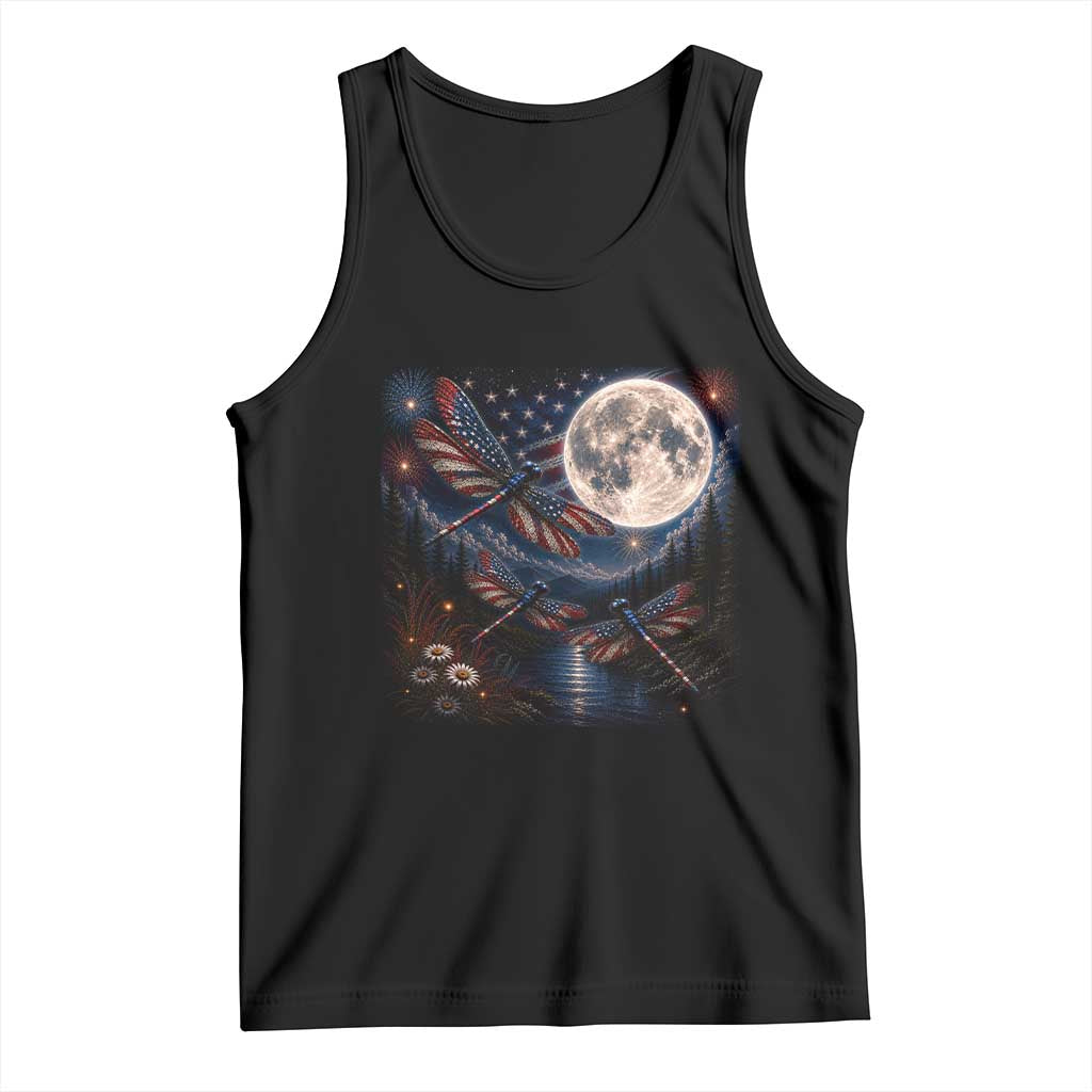 American Flag Dragonfly Patriotic 4th Of July Tank Top TS12 Black Print Your Wear