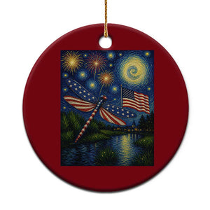 Patriotic Dragonfly Starry Night Swirls Ceramic Ornament Nature Lovers TS12 1pc Red Print Your Wear