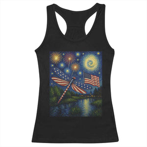 Patriotic Dragonfly Starry Night Swirls Racerback Tank Top Nature Lovers TS12 Black Print Your Wear