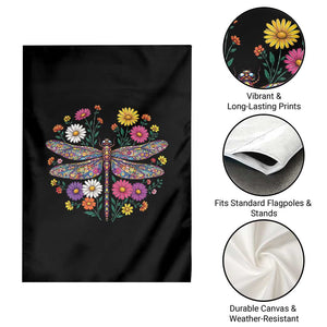 Boho Floral Spring Dragonfly Garden Flag Colorful Mosaic Insect TS12 Print Your Wear