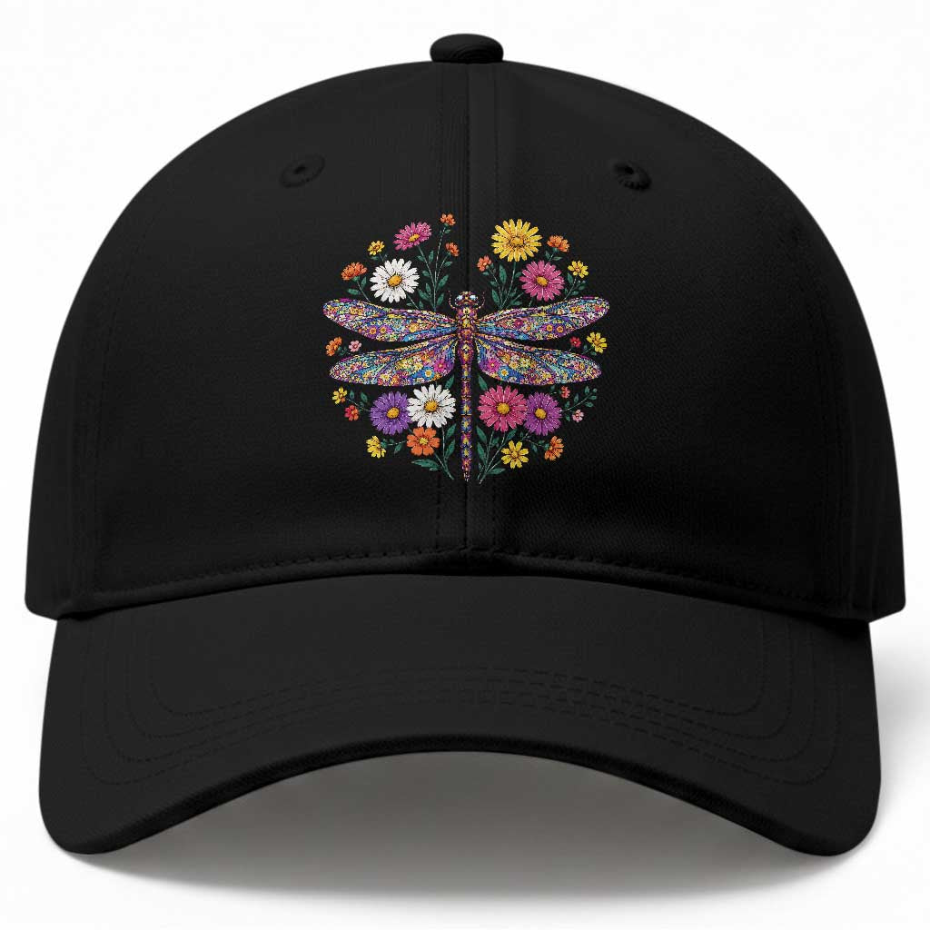 Boho Floral Spring Dragonfly Baseball Cap Colorful Mosaic Insect TS12 Print Your Wear