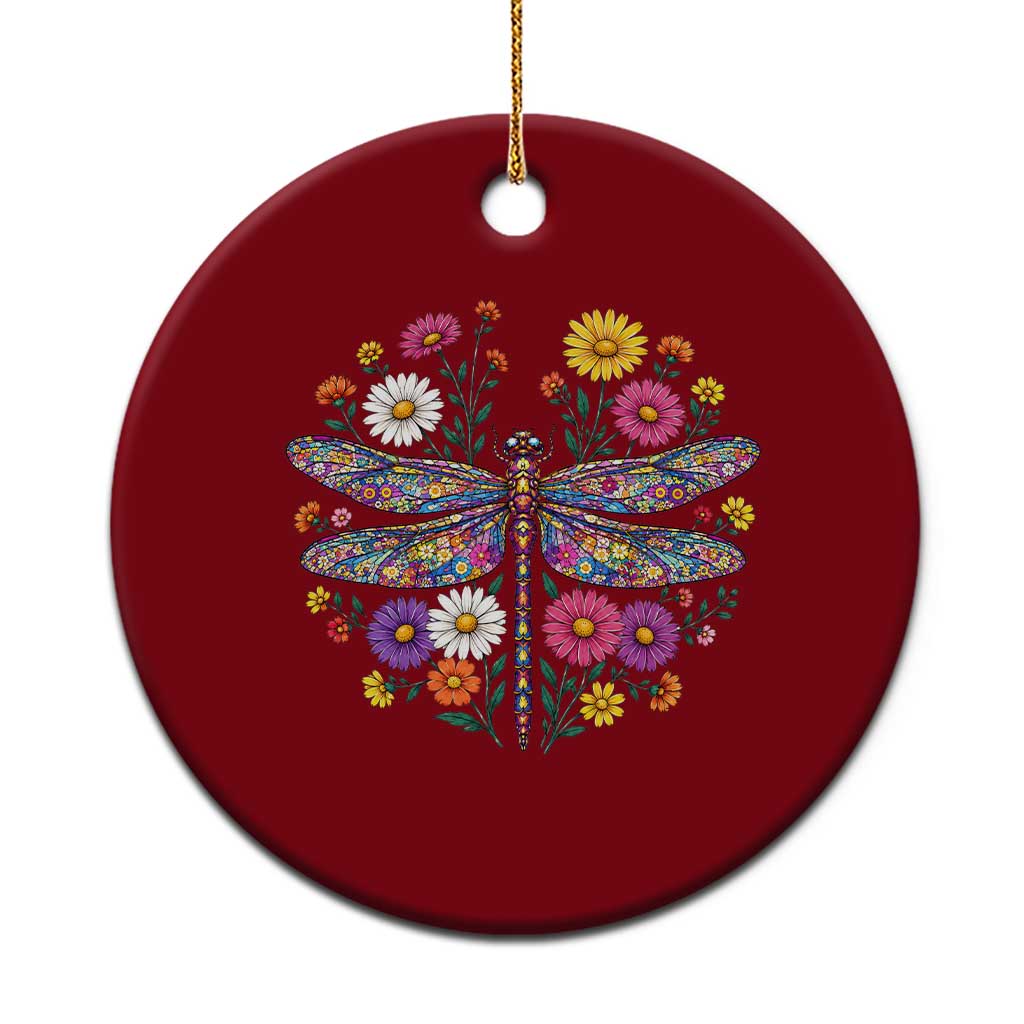 Boho Floral Spring Dragonfly Ceramic Ornament Colorful Mosaic Insect TS12 1pc Red Print Your Wear