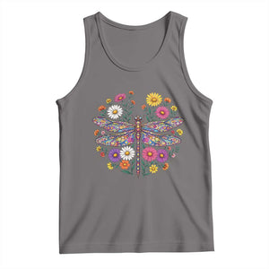 Boho Floral Spring Dragonfly Tank Top Colorful Mosaic Insect TS12 Deep Heather Print Your Wear