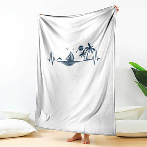 Summer Vacation Heartbeat Pulse Sunset Silhouette Throw Blanket Tropical Island Lover TS12 Print Your Wear