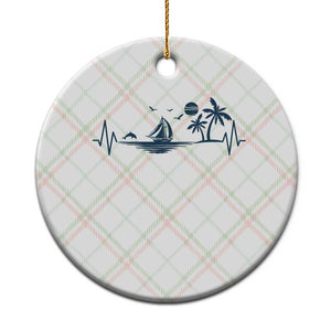 Summer Vacation Heartbeat Pulse Sunset Silhouette Ceramic Ornament Tropical Island Lover TS12 1pc Christmas Plaid Print Your Wear