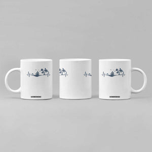 Summer Vacation Heartbeat Pulse Sunset Silhouette Coffee Mug Tropical Island Lover TS12 Print Your Wear