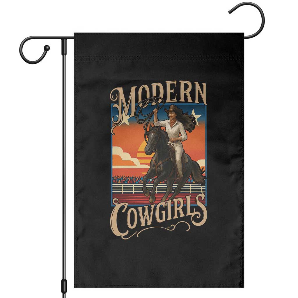 Modern Cowgirls Garden Flag American Woman Western Rodeo TS12 Black Print Your Wear
