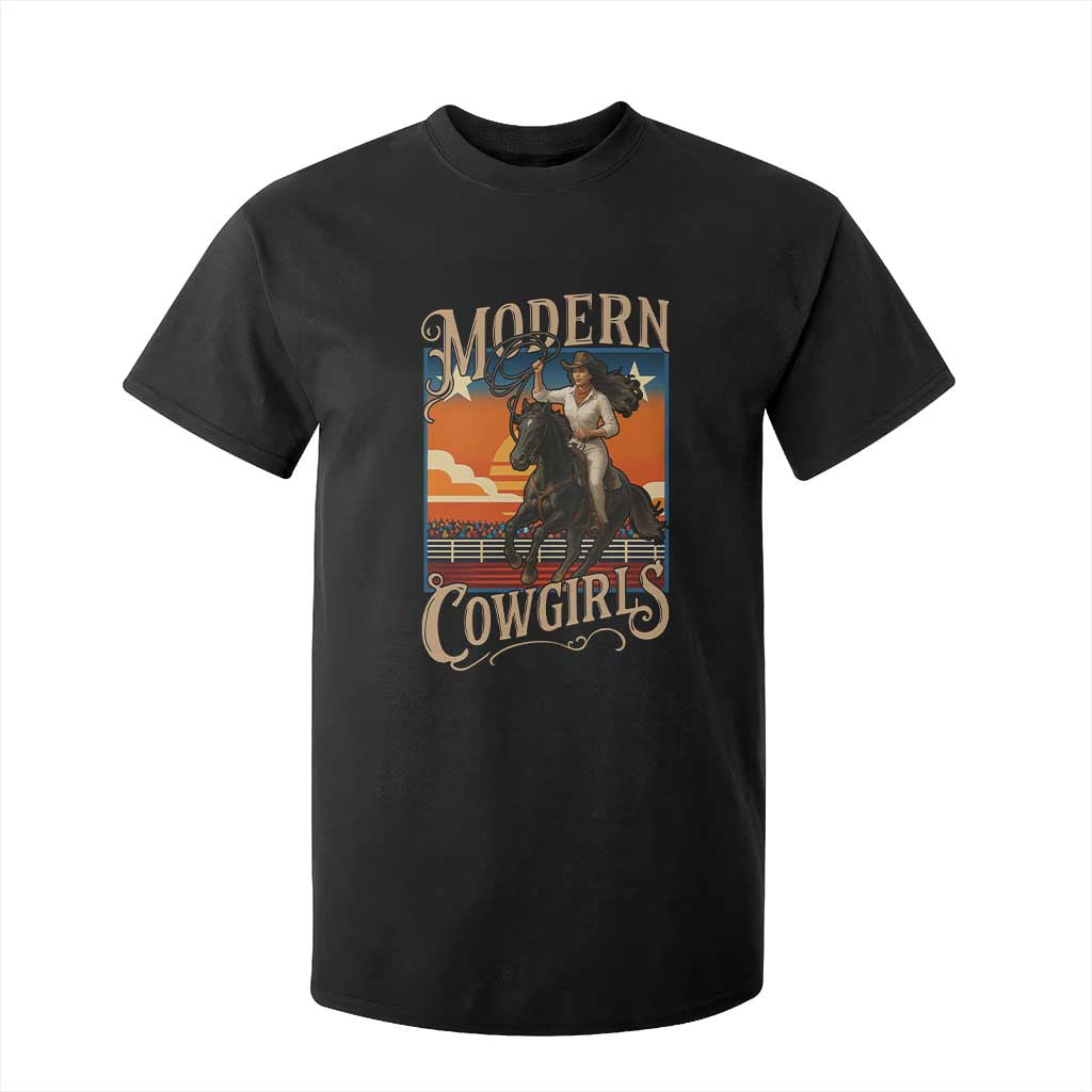 Modern Cowgirls T Shirt For Kid American Woman Western Rodeo TS12 Black Print Your Wear