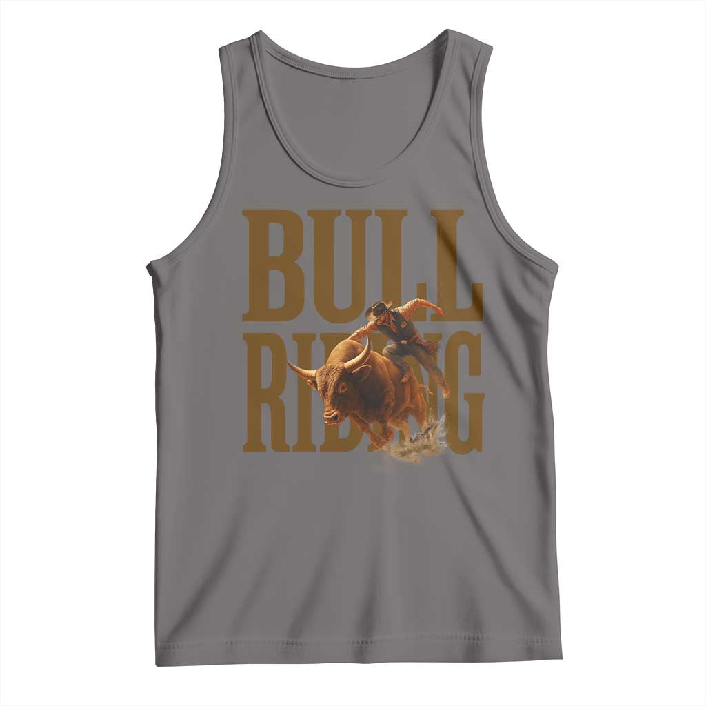Bull Riding Cowboy Western Texas Rodeo Life Tank Top TS12 Deep Heather Print Your Wear