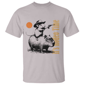 It Is Rodeo Time T Shirt Funny Wild West Mouse Riding Capybara TS12 Ice Gray Print Your Wear