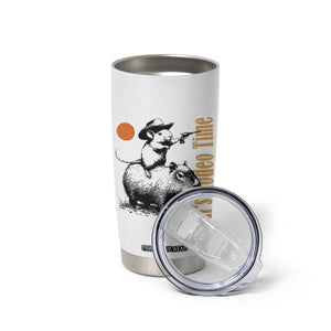 It Is Rodeo Time Tumbler Cup Funny Wild West Mouse Riding Capybara TS12 Print Your Wear