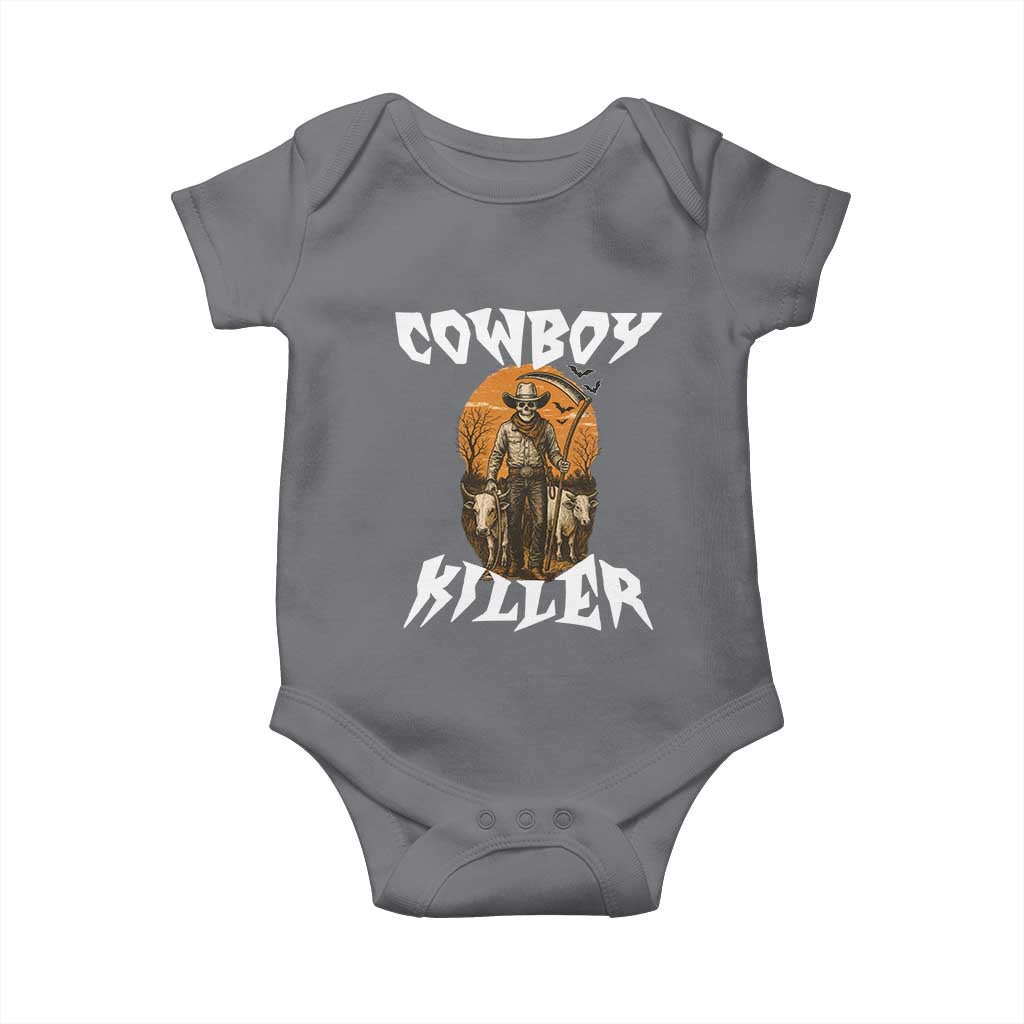 Cowboy Killer Halloween Skeleton Baby Onesie Gothic Western Art TS12 Charcoal Print Your Wear