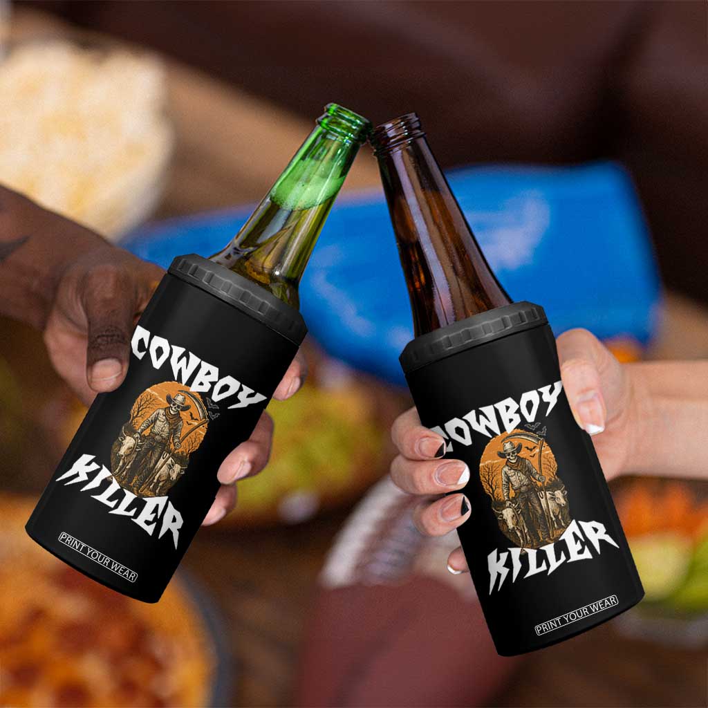 Cowboy Killer Halloween Skeleton 4 in 1 Can Cooler Tumbler Gothic Western Art TS12 Print Your Wear