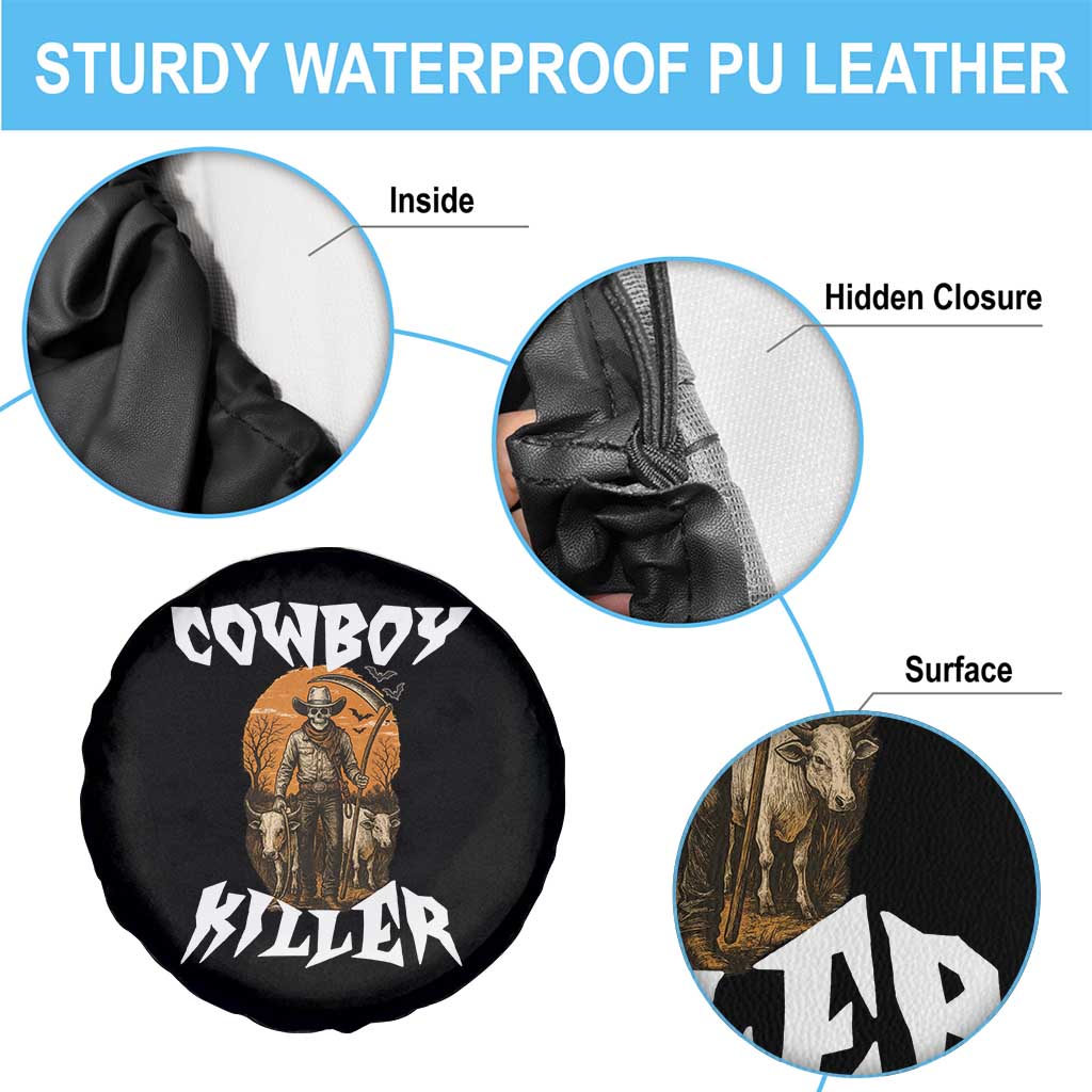 Cowboy Killer Halloween Skeleton Spare Tire Cover Gothic Western Art TS12 Print Your Wear