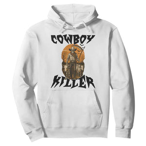 Halloween Skeleton Hoodie Cowboy Killer Spooky Western Horror Design TS12 White Print Your Wear