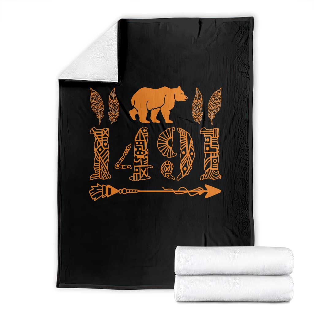 1491 Indigenous Peoples Day Throw Blanket Proud Native American Pride TS12 Black Print Your Wear