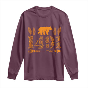 1491 Indigenous Peoples Day Long Sleeve Shirt Proud Native American Pride TS12 Maroon Print Your Wear