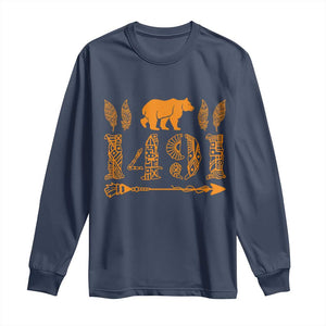 1491 Indigenous Peoples Day Long Sleeve Shirt Proud Native American Pride TS12 Navy Print Your Wear