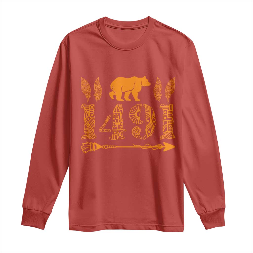 1491 Indigenous Peoples Day Long Sleeve Shirt Proud Native American Pride TS12 Red Print Your Wear