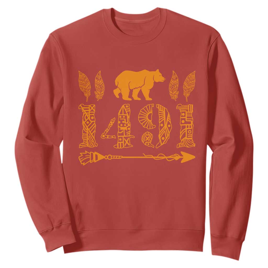1491 Indigenous Peoples Day Sweatshirt Proud Native American Pride TS12 Red Print Your Wear