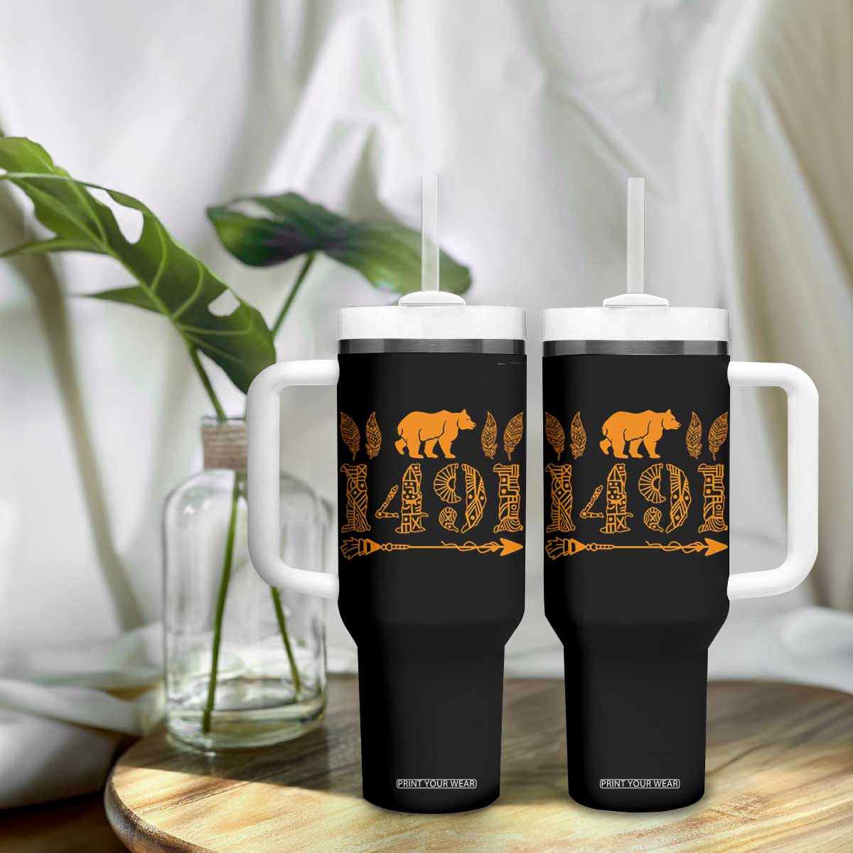 1491 Indigenous Peoples Day Tumbler With Handle Proud Native American Pride TS12 Print Your Wear
