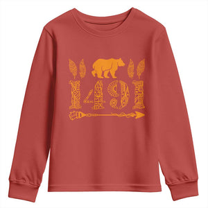 1491 Indigenous Peoples Day Youth Sweatshirt Proud Native American Pride TS12 Red Print Your Wear