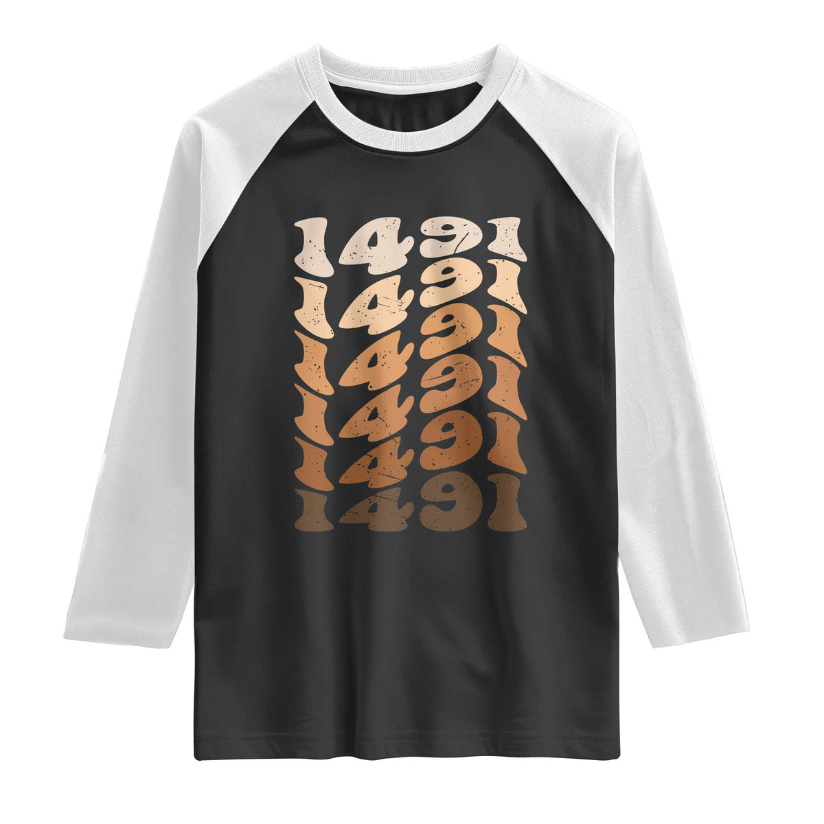 1491 Indigenous Peoples Day Raglan Shirt Native American Heritage Pride TS12 Black White Print Your Wear