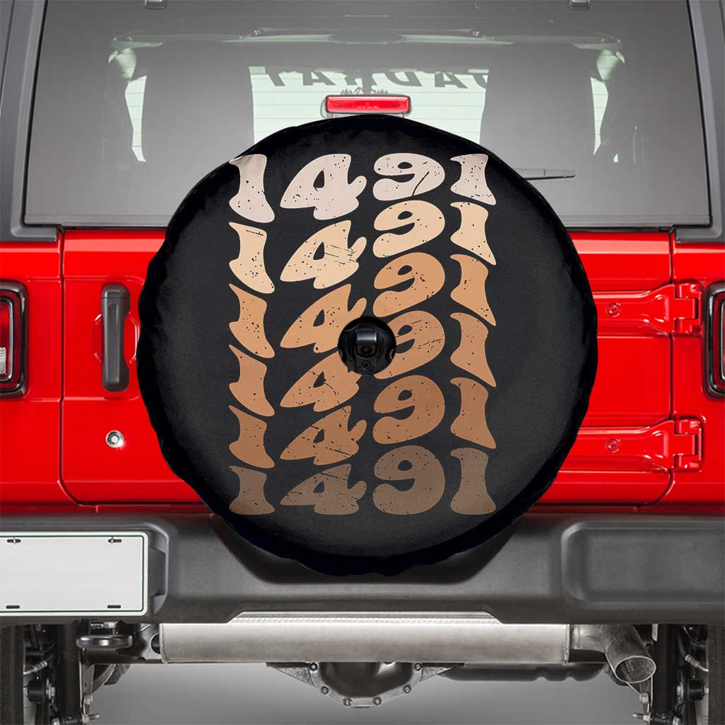 1491 Indigenous Peoples Day Spare Tire Cover Native American Heritage Pride TS12 Black Print Your Wear