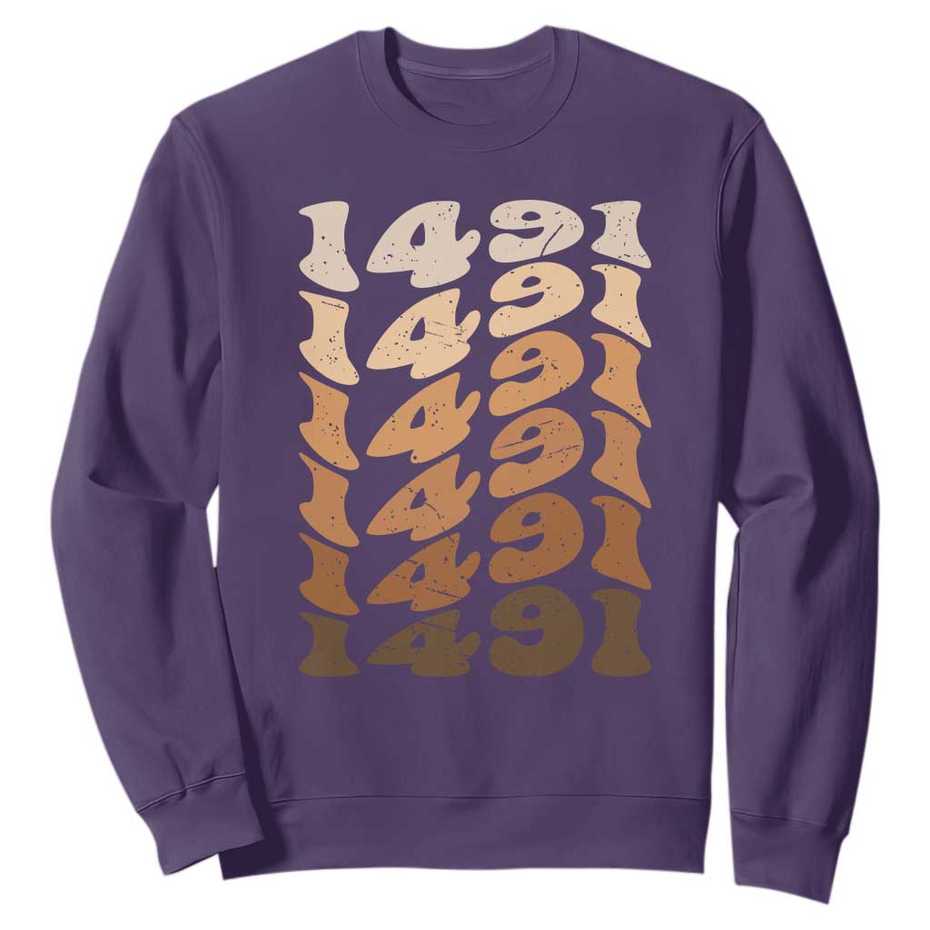 1491 Indigenous Peoples Day Sweatshirt Native American Heritage Pride TS12 Purple Print Your Wear