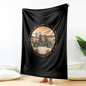 Native American Biker Gift Throw Blanket Skull Motorcycle Rider TS12 Print Your Wear