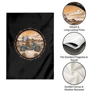 Native American Biker Gift Garden Flag Skull Motorcycle Rider TS12 Print Your Wear