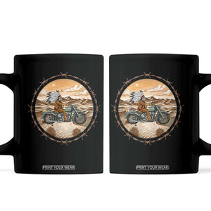 Native American Biker Gift Coffee Mug Skull Motorcycle Rider TS12 Black Print Your Wear