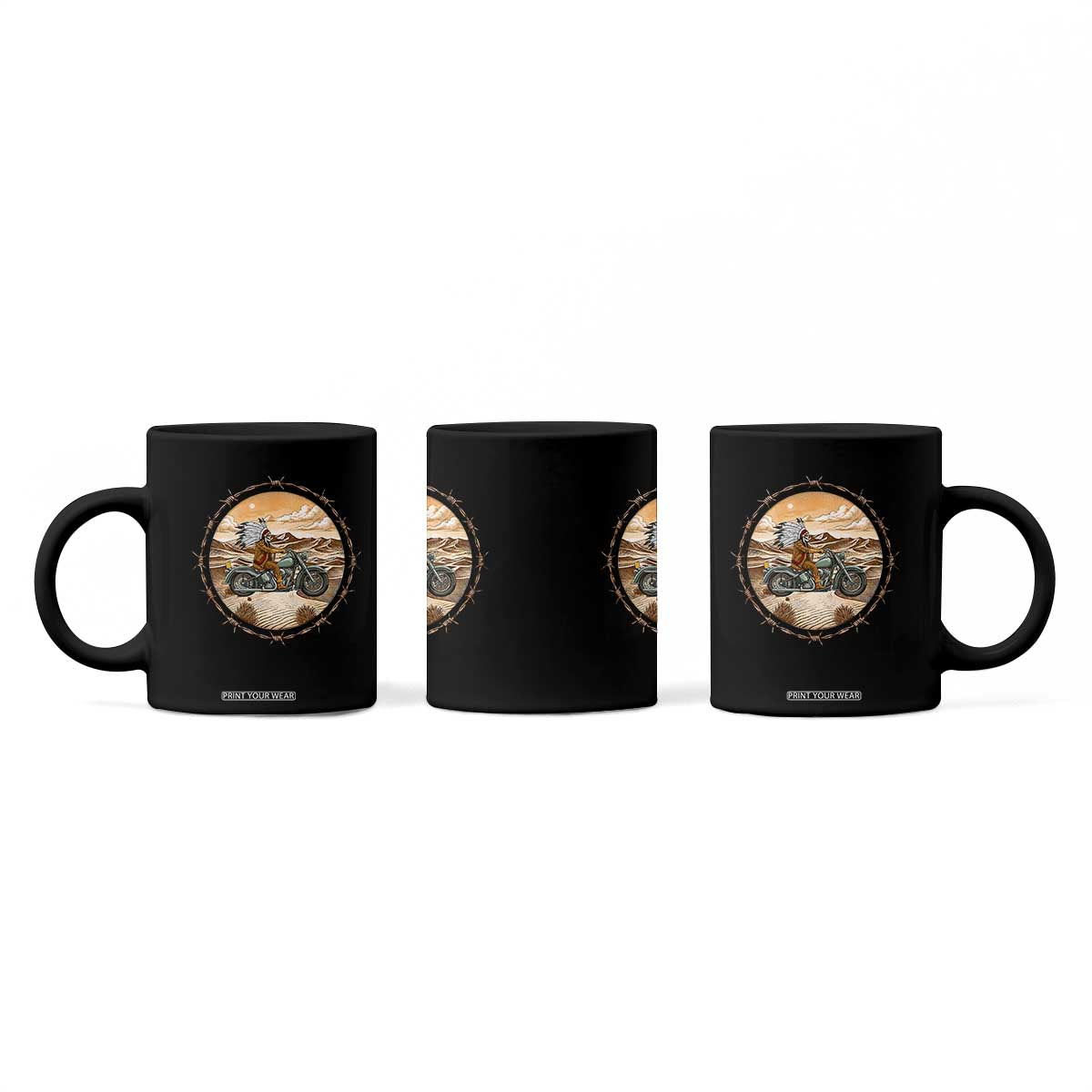 Native American Biker Gift Coffee Mug Skull Motorcycle Rider TS12 Print Your Wear