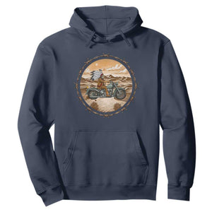 Native American Biker Gift Hoodie Skull Motorcycle Rider TS12 Navy Print Your Wear