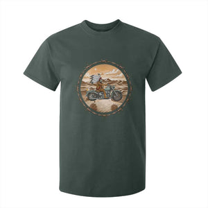 Native American Biker Gift T Shirt For Kid Skull Motorcycle Rider TS12 Dark Forest Green Print Your Wear
