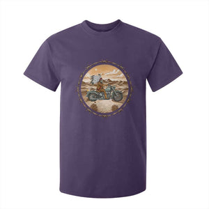 Native American Biker Gift T Shirt For Kid Skull Motorcycle Rider TS12 Purple Print Your Wear