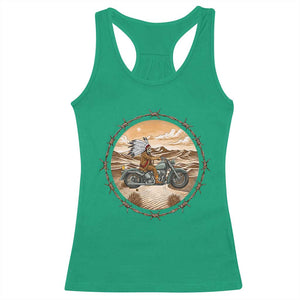 Native American Biker Gift Racerback Tank Top Skull Motorcycle Rider TS12 Irish Green Print Your Wear